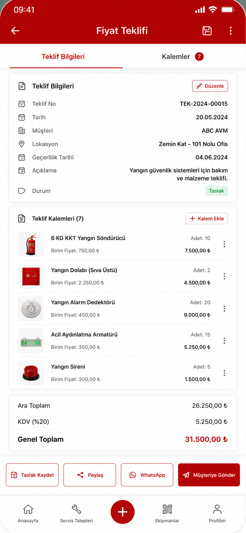 Mobil fiyat teklifi